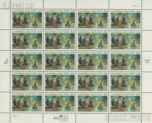 1999 California Gold Rush 150th Anniversary 33 Cent US Postage Stamp MNH Sheet of 20 Scott #3316