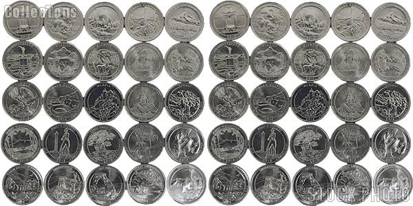 2010-2014 National Park Quarters Complete Set P & D Uncirculated (50 Coins)