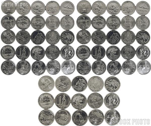 2010-2014 National Park Quarters Complete Set P & D & S Uncirculated (65 Coins)