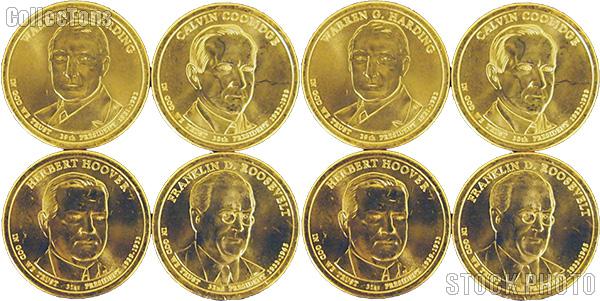 2014 P & D Presidential Dollar Set UNC Full Year Set of 8 Coins from Denver & Philadelphia Mints