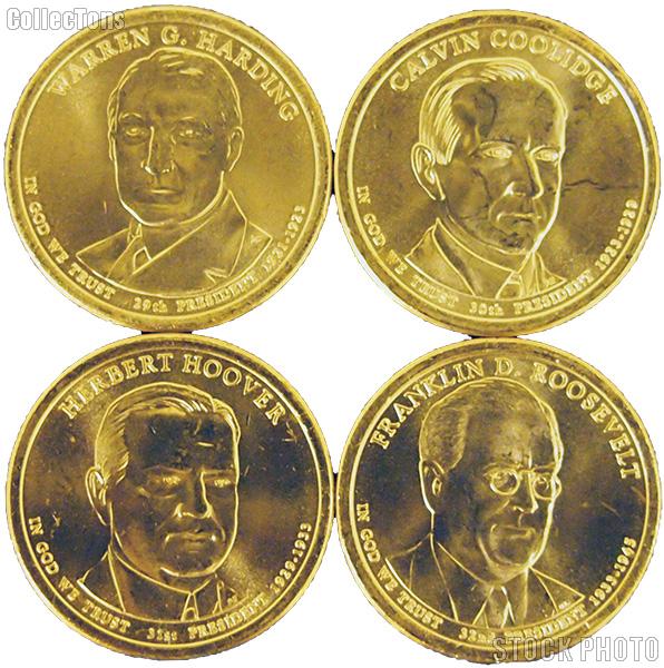 2014-D Presidential Dollar Set BU Full Year Set of 4 Coins from Denver Mint