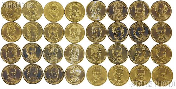 Presidential Dollars Set 2007 to 2014 Denver (D) Uncirculated 32 Presidential Dollar Coins