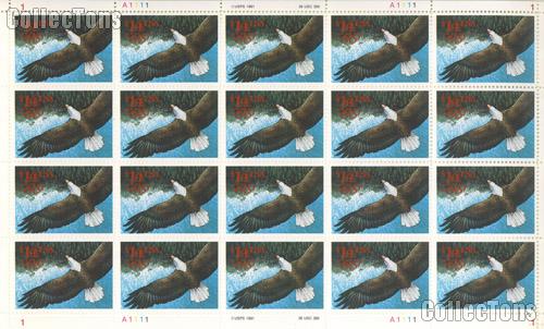 1991 Eagle and Olympic Rings International Express Mail $14 US Postage Stamp MNH Sheet of 20 Scott #2542