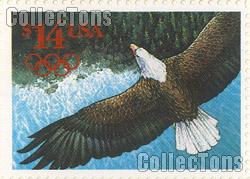1991 Eagle and Olympic Rings International Express Mail $14 US Postage Stamp MNH Sheet of 20 Scott #2542