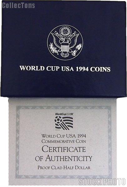 1994 World Cup Tournament Commemorative PROOF Half Dollar OGP Replacement Box and COA