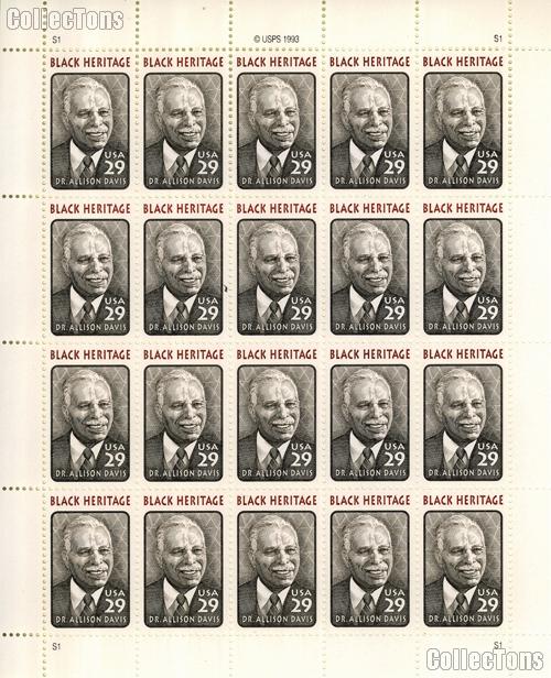 1994 Dr. Allison Davis - Black Heritage Series 29 Cent US Postage Stamp MNH Sheet of 20 Scott #2816