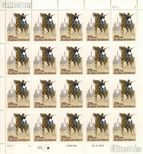 1994 Buffalo Soldiers 29 Cent US Postage Stamp MNH Sheet of 20 Scott #2818
