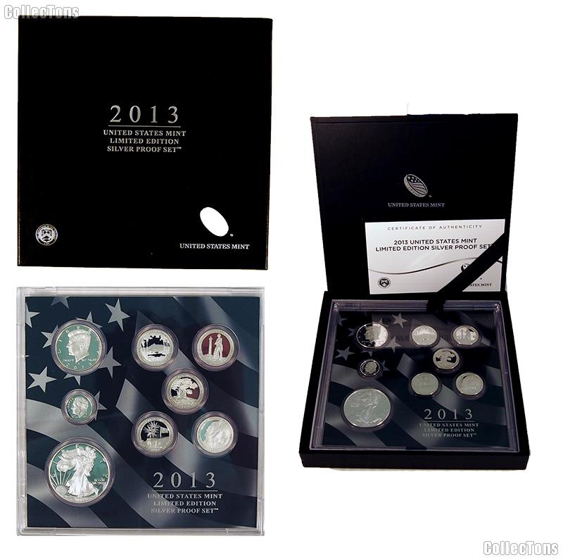 2013 LIMITED EDITION SILVER PROOF SET * 8 Coin U.S. Mint Proof Set