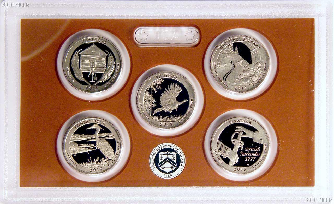 2015 QUARTER PROOF SET * ORIGINAL * 5 Coin U.S. Mint Proof Set