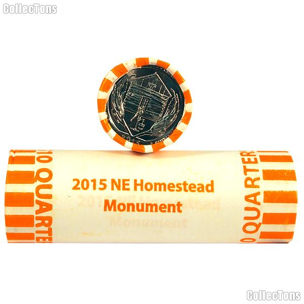 2015 P & D Nebraska Homestead National Monument of America National Park Quarter Bank Wrapped Rolls 80 Coins GEM BU