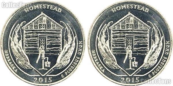 2015 P & D Nebraska Homestead National Monument of America National Park Quarters GEM BU America the Beautiful