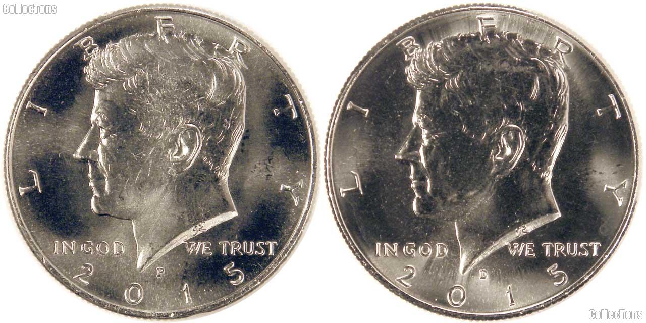 2015 P & D Kennedy Half Dollars GEM BU 2015 Kennedy Halves