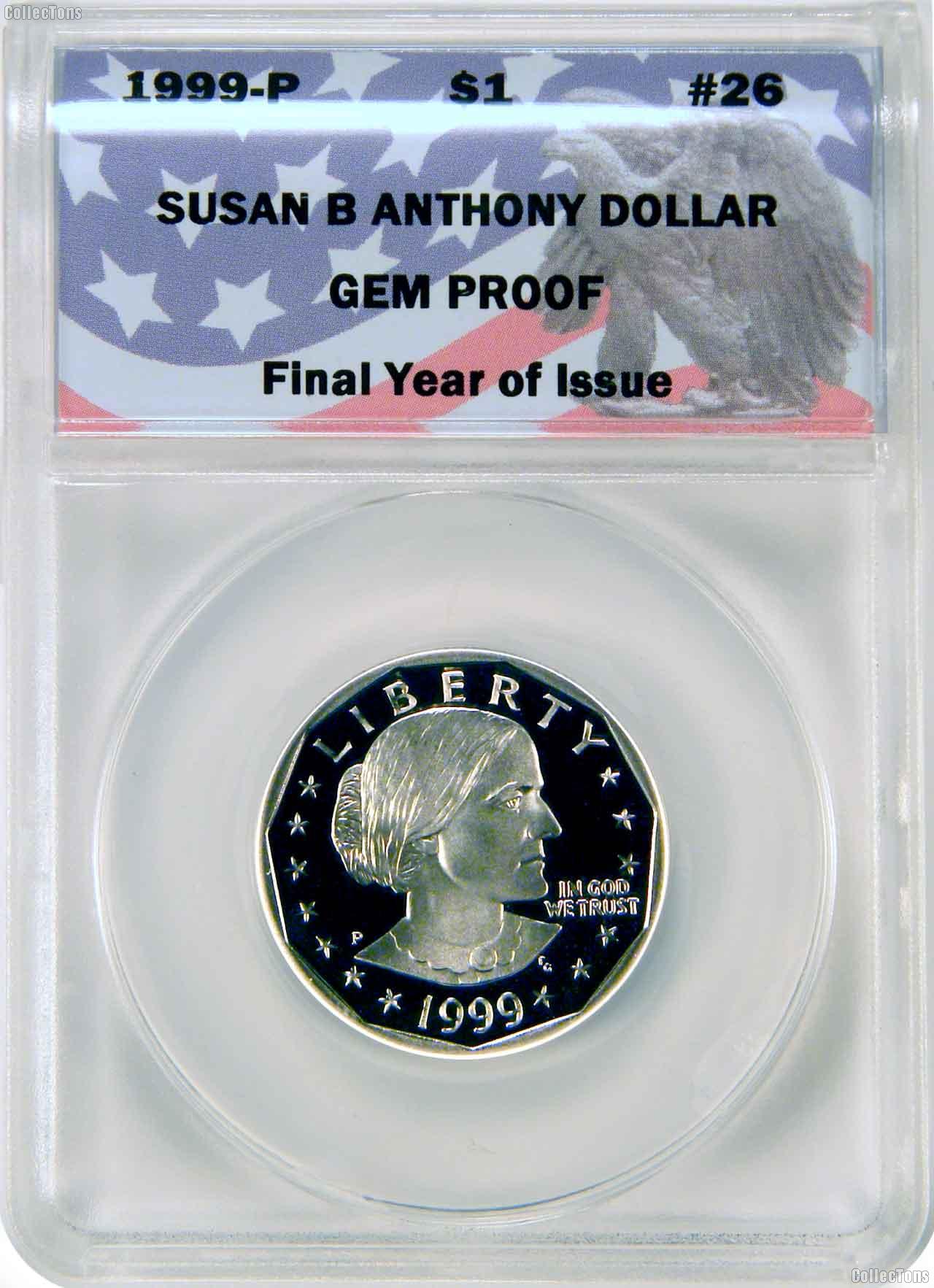 CollecTons Keepers #26: 1999-P Proof Susan B. Anthony Dollar Certified in Exclusive ANACS Holder