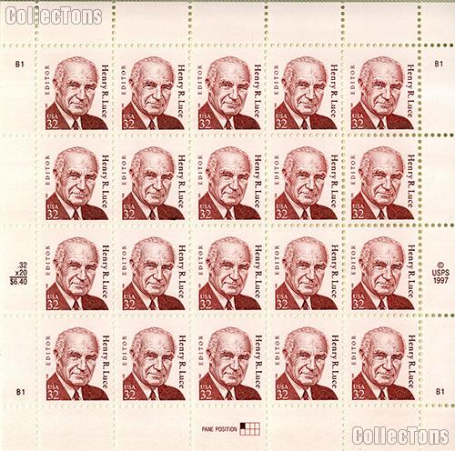 1998 Henry R. Luce - Great American Series 32 Cent US Postage Stamp MNH Sheet of 20 Scott #2935