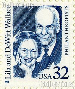1998 Lila and DeWitt Wallace - Great American Series 32 Cent US Postage Stamp MNH Sheet of 20 Scott #2936