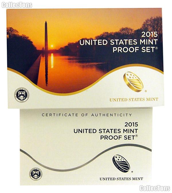 2015 U.S. Mint Proof Set OGP Replacement Box and COA