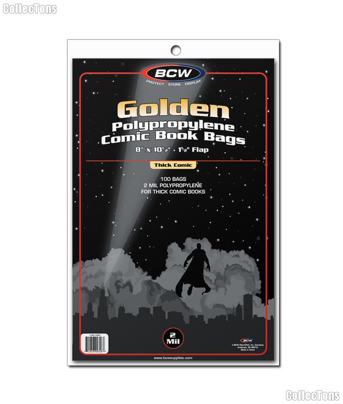Golden Age Comic Book Thick Bags Polypropylene - Pack of 100 by BCW