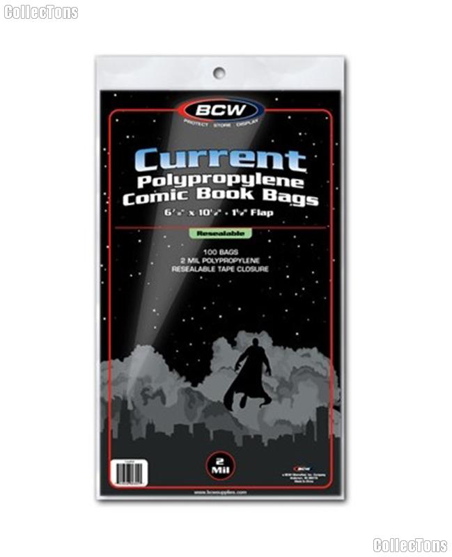 BCW Current Resealable Comic Book Bags, 100 Count