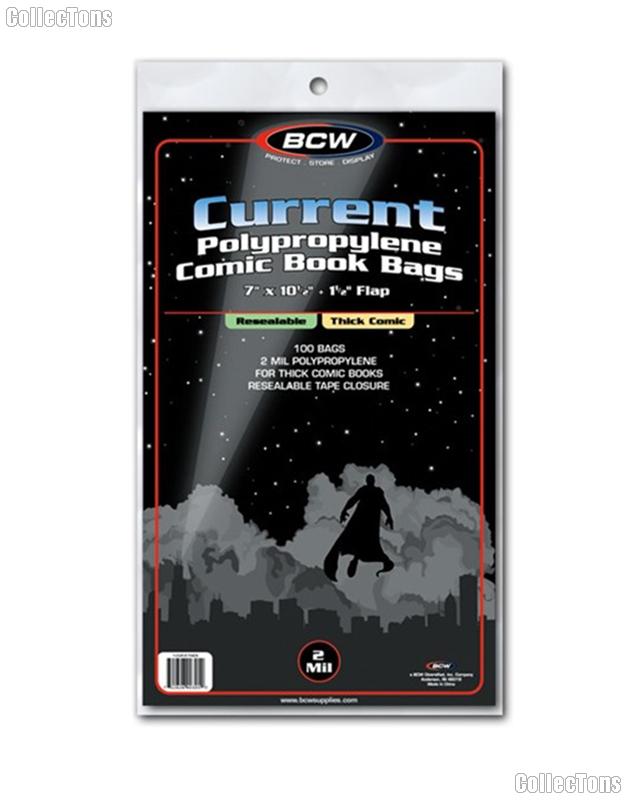 Current Age Comic Book Thick Resealable Bags Polypropylene - Pack of 100 by BCW