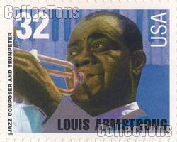 1995 Louis Armstrong - American Music Series 32 Cent US Postage Stamp MNH Sheet of 20 Scott #2982