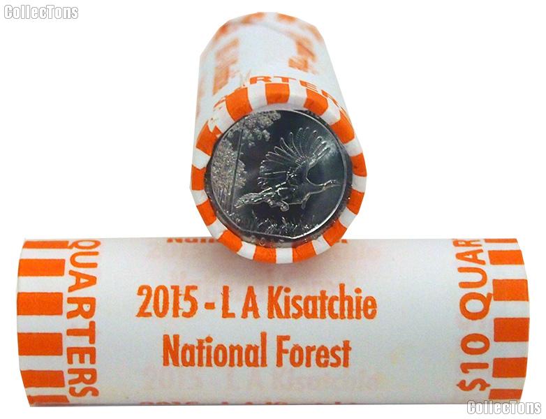 2015-D Louisiana Kisatchie National Forest National Park Quarters Bank Wrapped Roll 40 Coins GEM BU