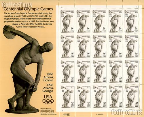 1996 Centennial Olympic Games 32 Cent US Postage Stamp MNH Sheet of 20 Scott #3087