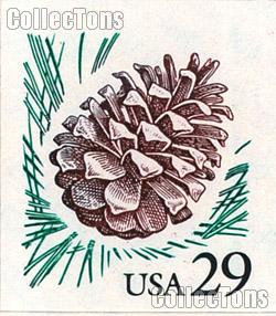 1993 Pine Cone -  Flora and Fauna Series 29 Cent US Postage Stamp Unused Booklet of 18 Scott #2491a