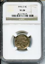 1914-D Buffalo Nickel in NGC VF 20