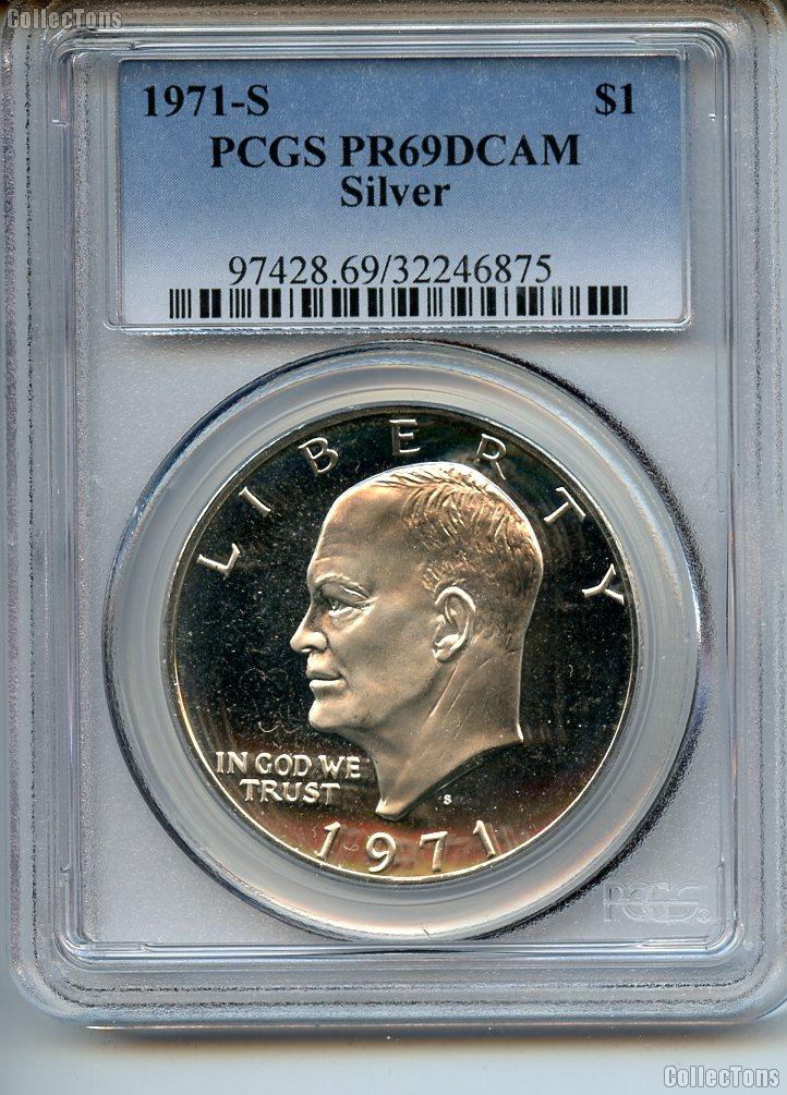 1971-S Eisenhower Silver PROOF Dollar in PCGS PR 69 DCAM