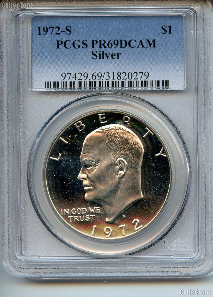 1972-S Eisenhower Silver PROOF Dollar in PCGS PR 69 DCAM