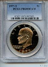 1977-S Eisenhower Clad PROOF Dollar in PCGS PR 69 DCAM