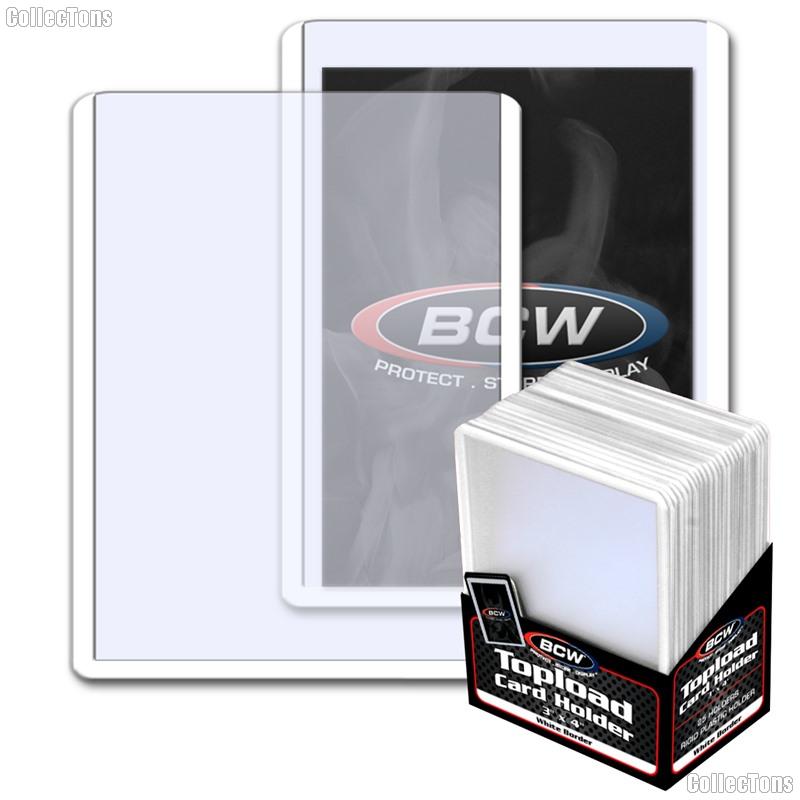 White Border Topload Card Holder 3 x 4 - Pack of 25 by BCW