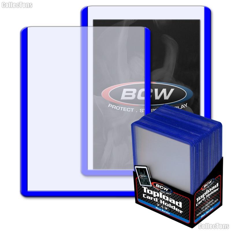 Blue Border Topload Card Holder 3 x 4 - Pack of 25 by BCW
