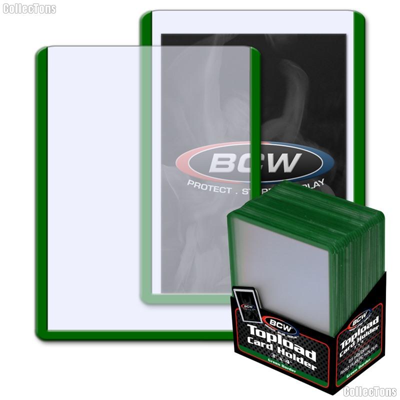 Green Border Topload Card Holder 3 x 4 - Pack of 25 by BCW