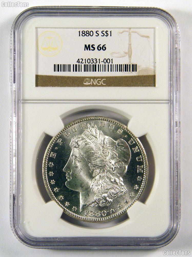 1880-S Morgan Silver Dollar in NGC MS 66