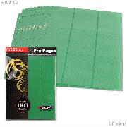 18-Pocket Side Loading Pro Pages Green by BCW Pack of 10