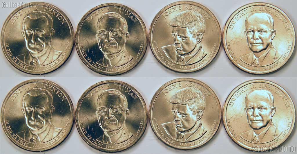 2015 P & D Presidential Dollar Set BU Full Year Set of 8 Coins from Denver & Philadelphia Mints