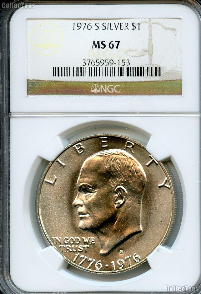 1976-S Eisenhower BICENTENNIAL Silver Dollar in NGC MS 67