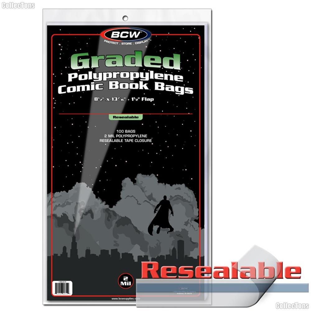Graded Comic Book Resealable Bags Polypropylene - Pack of 100 by BCW