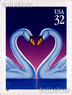 1997 Love Swans - Love Series 32 Cent US Postage Stamp Unused Booklet of 20 Scott #3123a