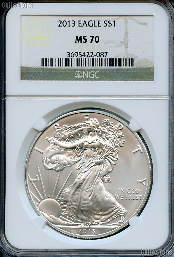 2013 American Silver Eagle Dollar in NGC MS 70