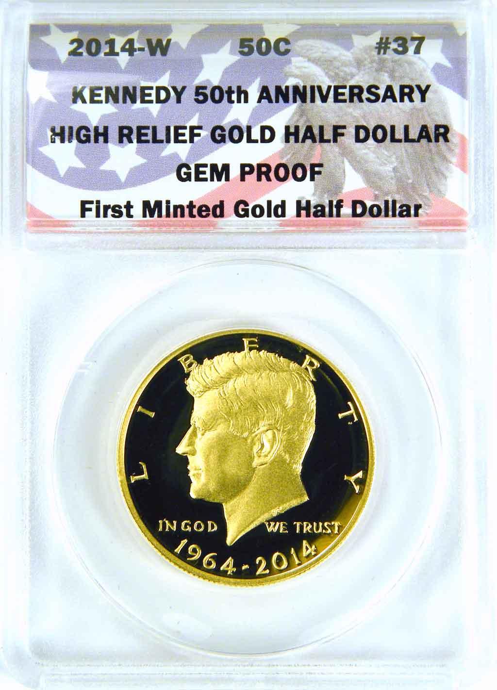 CollecTons Keepers #37: 2014-W Kennedy Half Dollar GOLD Coin Certified in Exclusive ANACS GEM Proof Holder