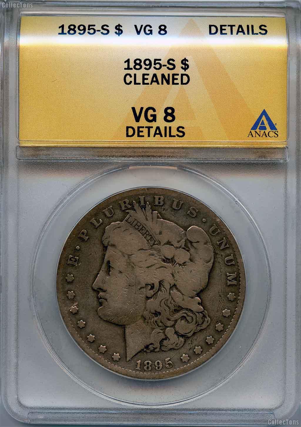 1895-S Morgan Silver Dollar KEY DATE in ANACS VG 8 Cleaned