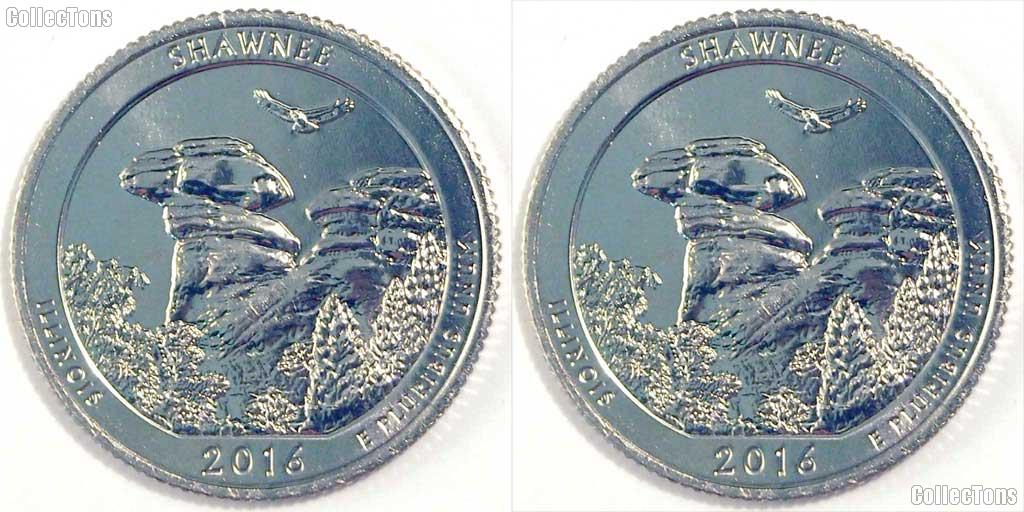 2016 P & D Illinois Shawnee National Forest National Park Quarter GEM BU America the Beautiful