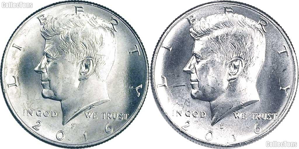 2016 P & D Kennedy Half Dollars GEM BU 2016 Kennedy Halves