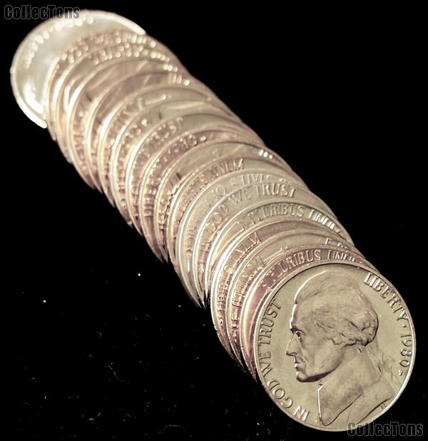 1980-P BU Jefferson Nickel Roll - 40 Coins