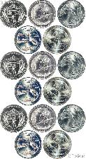 2015 National Park Quarters Complete Set P & D & S Uncirculated (15 Coins) NE, LA, NC, DE, NY