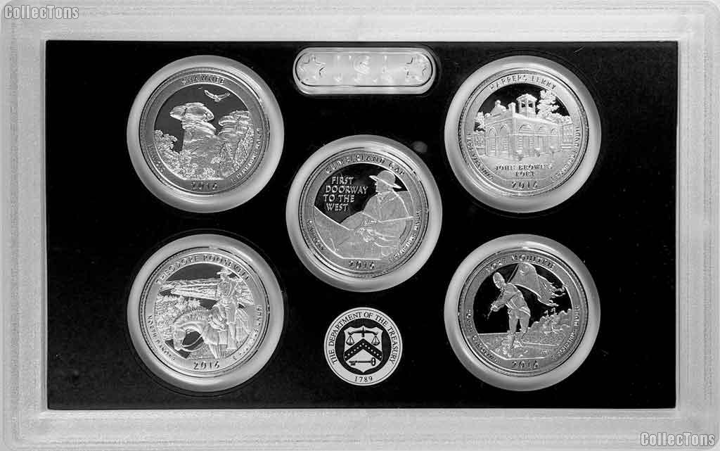 2016 SILVER QUARTER PROOF SET * 5 Coin U.S. Mint Proof Set