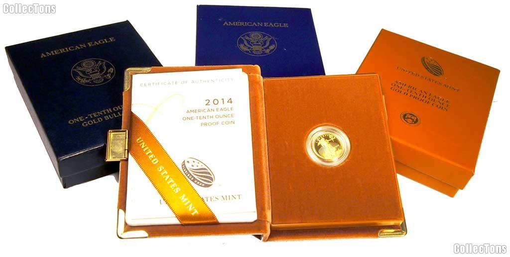 1/10th Oz PROOF Gold American Eagle $5 Coin - Original Box & COA