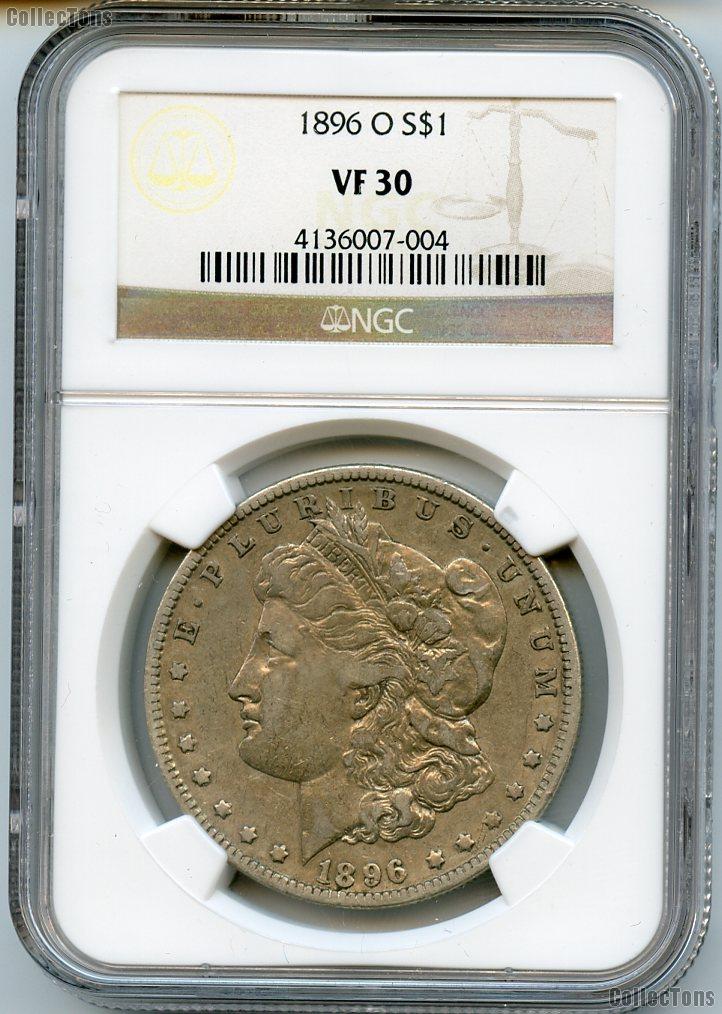 1896-O Morgan Silver Dollar in NGC VF 30